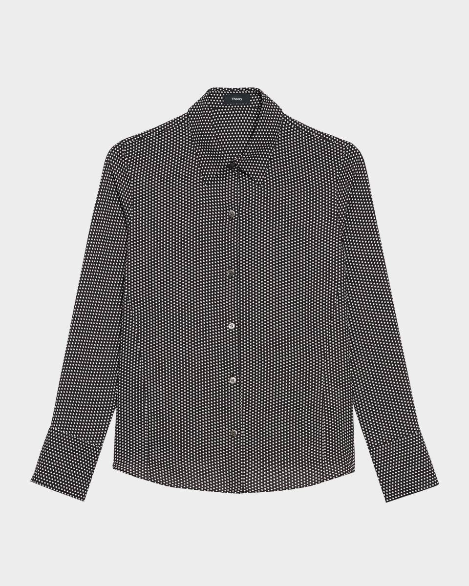 Slim Button-Front Blouse